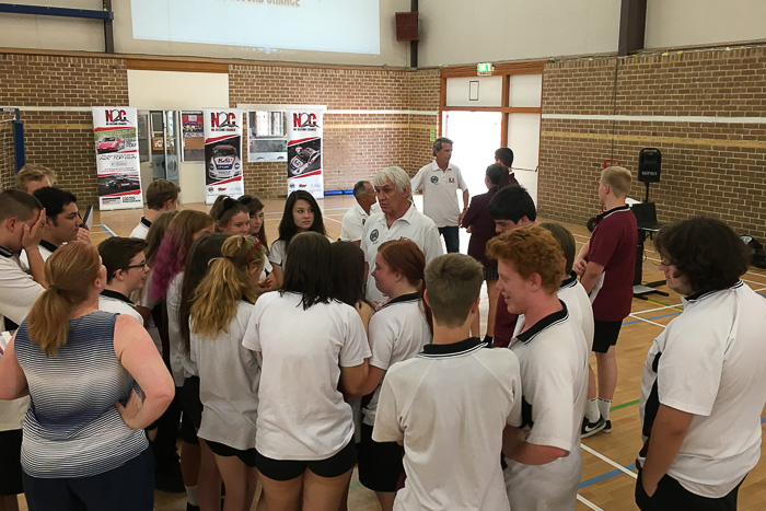 Senior students gather to meet our presenters Paul Stanley, Matt Speakman and Warren Luff after the presentation.