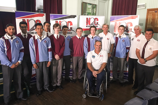 Matt Speakman with the Prefects at Homebush Boys High School