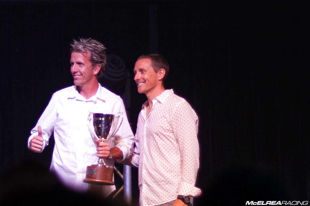 Warren Luff accepting the 2nd place trophy for No Second Chance