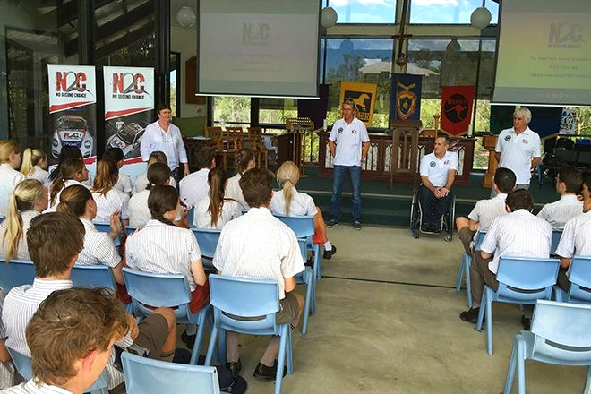 Professional Racing Driver and N2C Ambassador Warren Luff talks with the students about the importance of goals and pursuing your dreams.