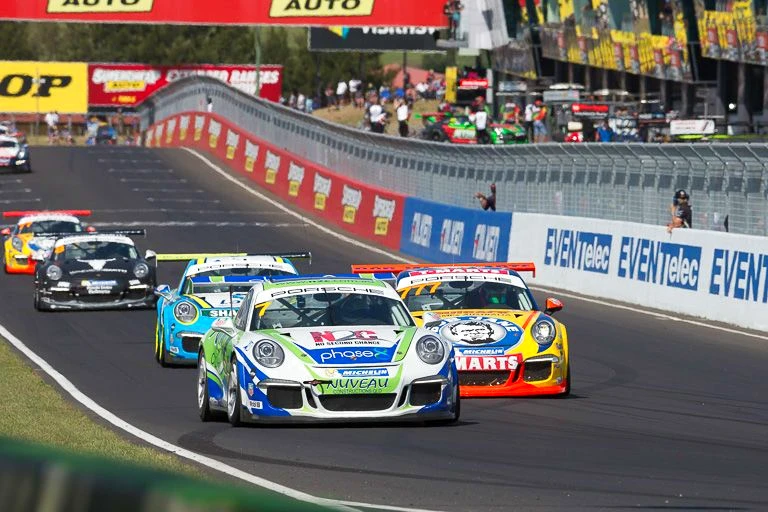 Matt Campbell won the Porsche Carrera Cup at Bathurst after an incredible performance including a spectacular pass at ‘the Chase’ in the closing laps.