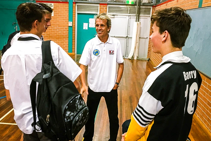 N2C Ambassador Warren Luff meets with some of the students after the N2C Presentation