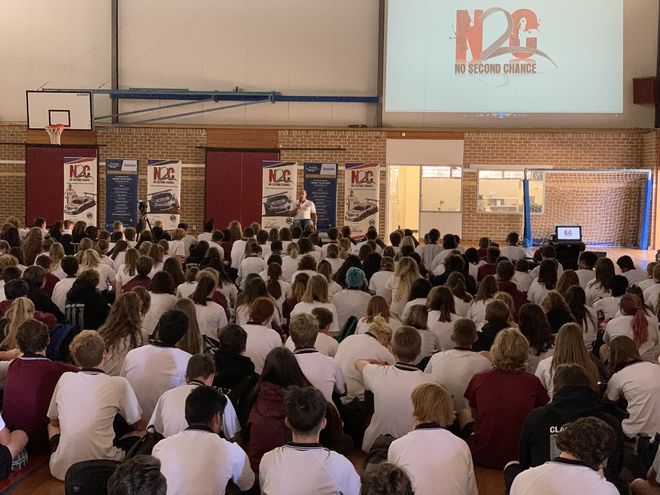 Matt Speakman with N2C at Aberfoyle Park High School